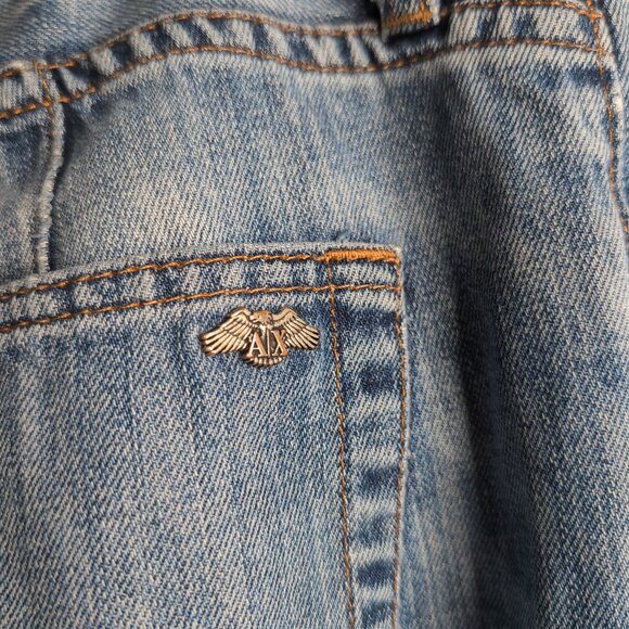 Armani Exchange 2014 Blue Denim Jeans Straight Leg Distressed, Size 34 - Picture 4 of 10